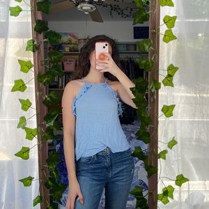 Aeropostale Baby Blue Ruffled Tank Top Size Small